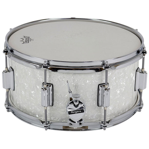 Rogers PowerTone Series Wood Shell Snare Drum in White Marine Pearl - 14 x 6.5