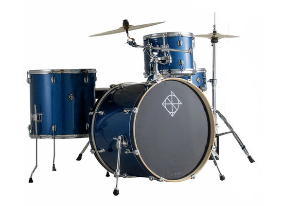 Dixon Spark Series 4 Piece Drum Kit with Cymbals in Ocean Blue Sparkle
