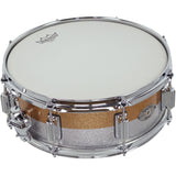 Rogers PowerTone Series Wood Shell Snare Drum in Gold/Silver Two Tone Lacquer Sparkle - 14 x 5"