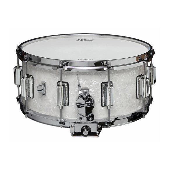 Rogers Dyna-Sonic White Marine Pearl Snare Drum - 14 x 6.5